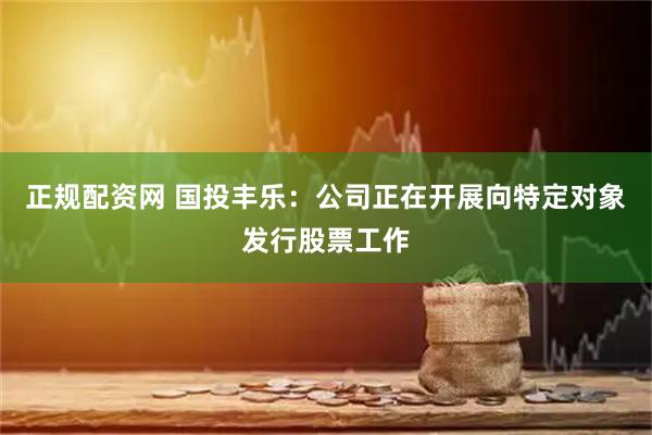 正规配资网 国投丰乐：公司正在开展向特定对象发行股票工作