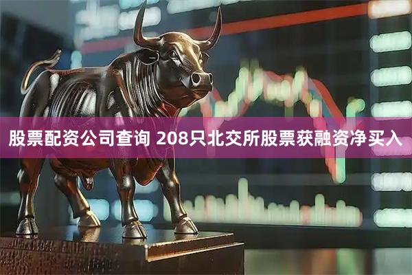 股票配资公司查询 208只北交所股票获融资净买入